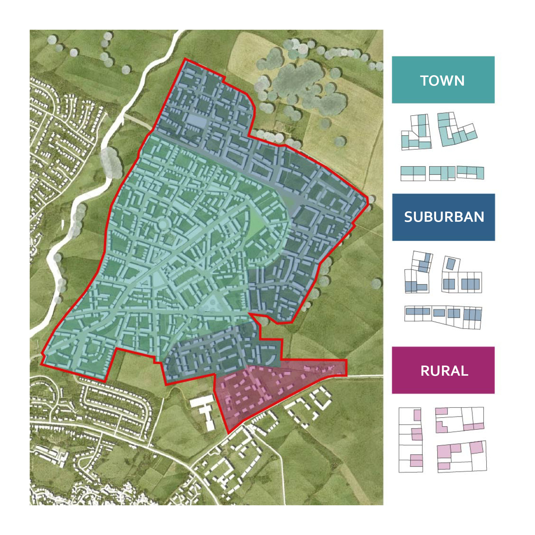 Example of Area Types being applied to a large site
