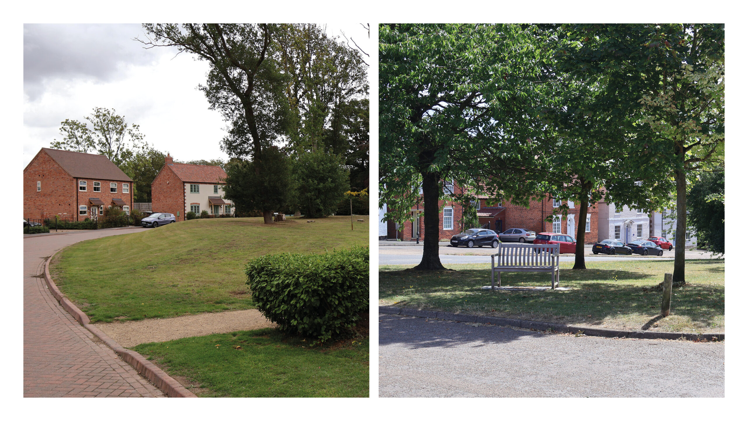 Examples of village greens and squares in Lincolnshire. Sudbrooke and Folkingham.