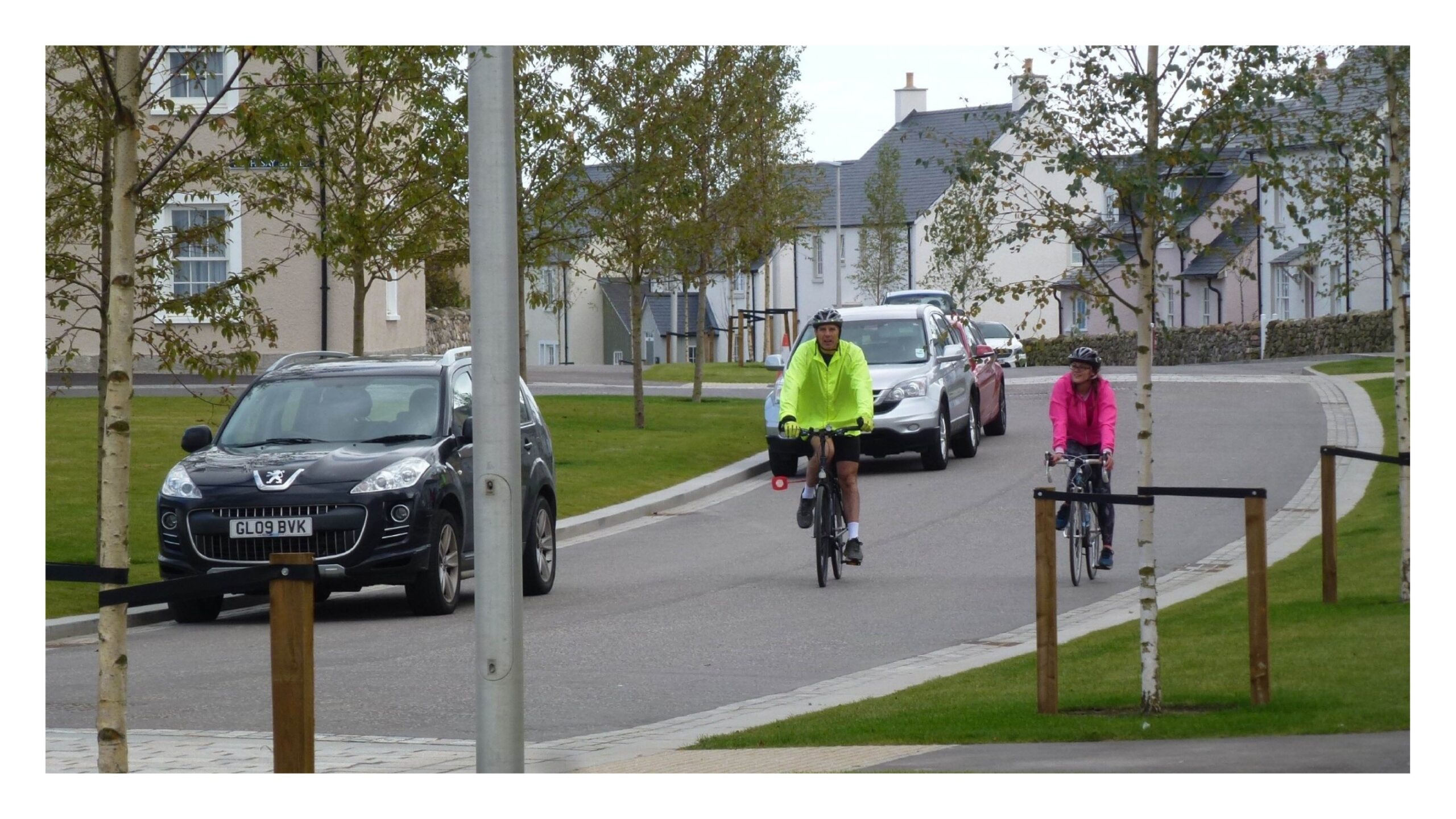 Cycling on carriageway will be appropriate for most low traffic streets. Chapeltown, Aberdeenshire (Andy Cameron).