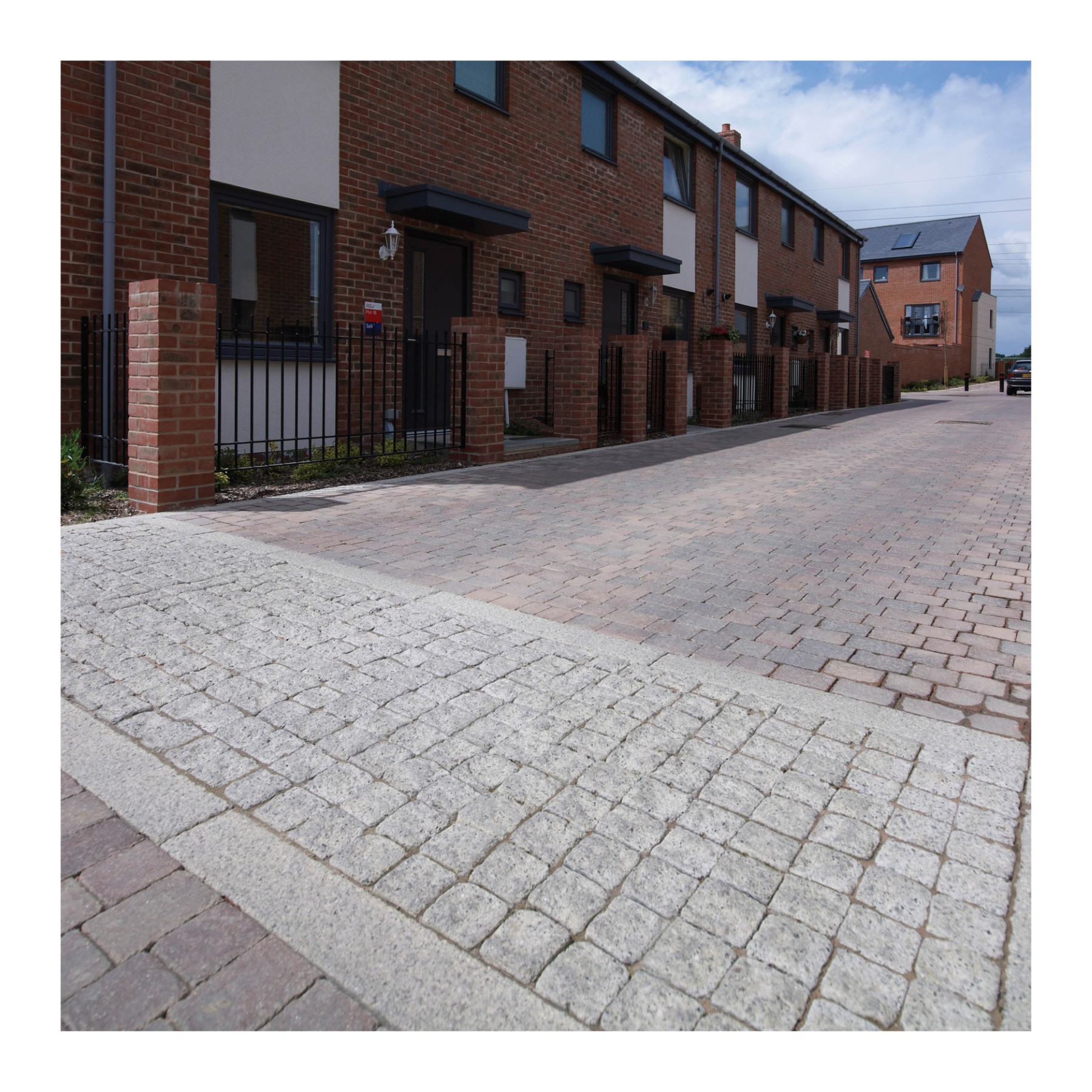 Conservation setts used to mark the entrance to a street (Marshalls)