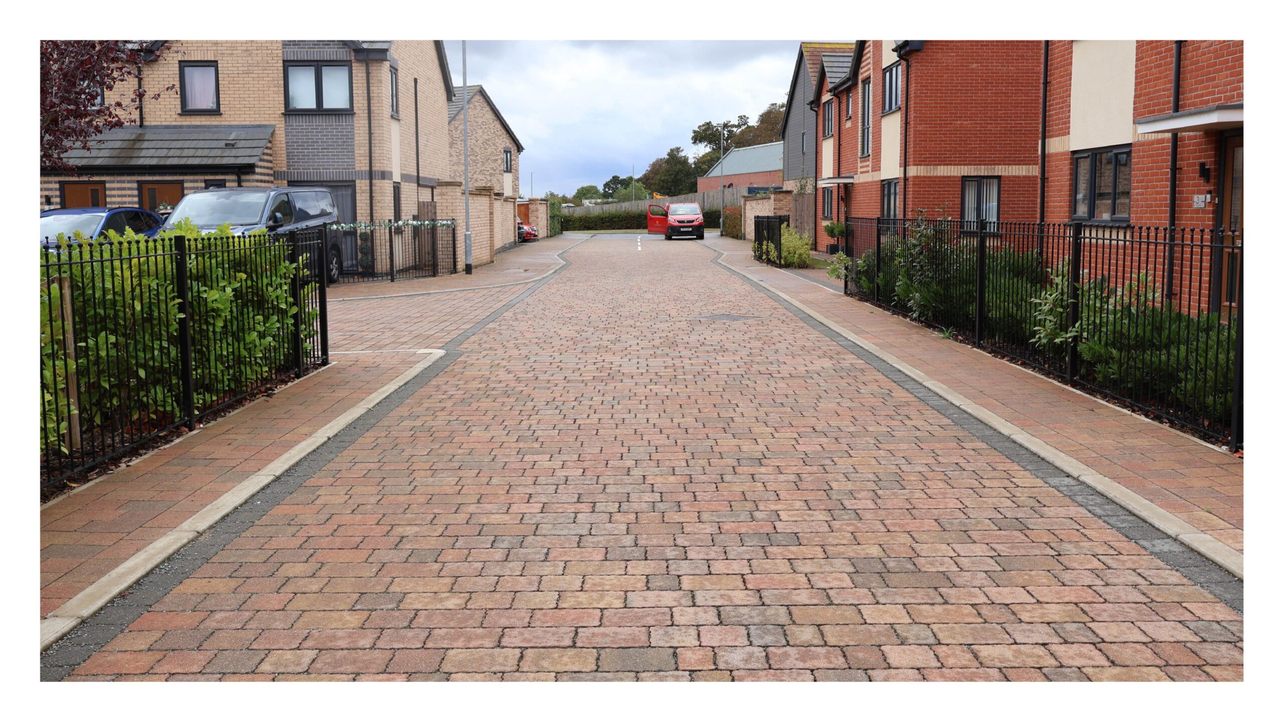 Examples of permeable block paving. Sandringham Way, Sleaford