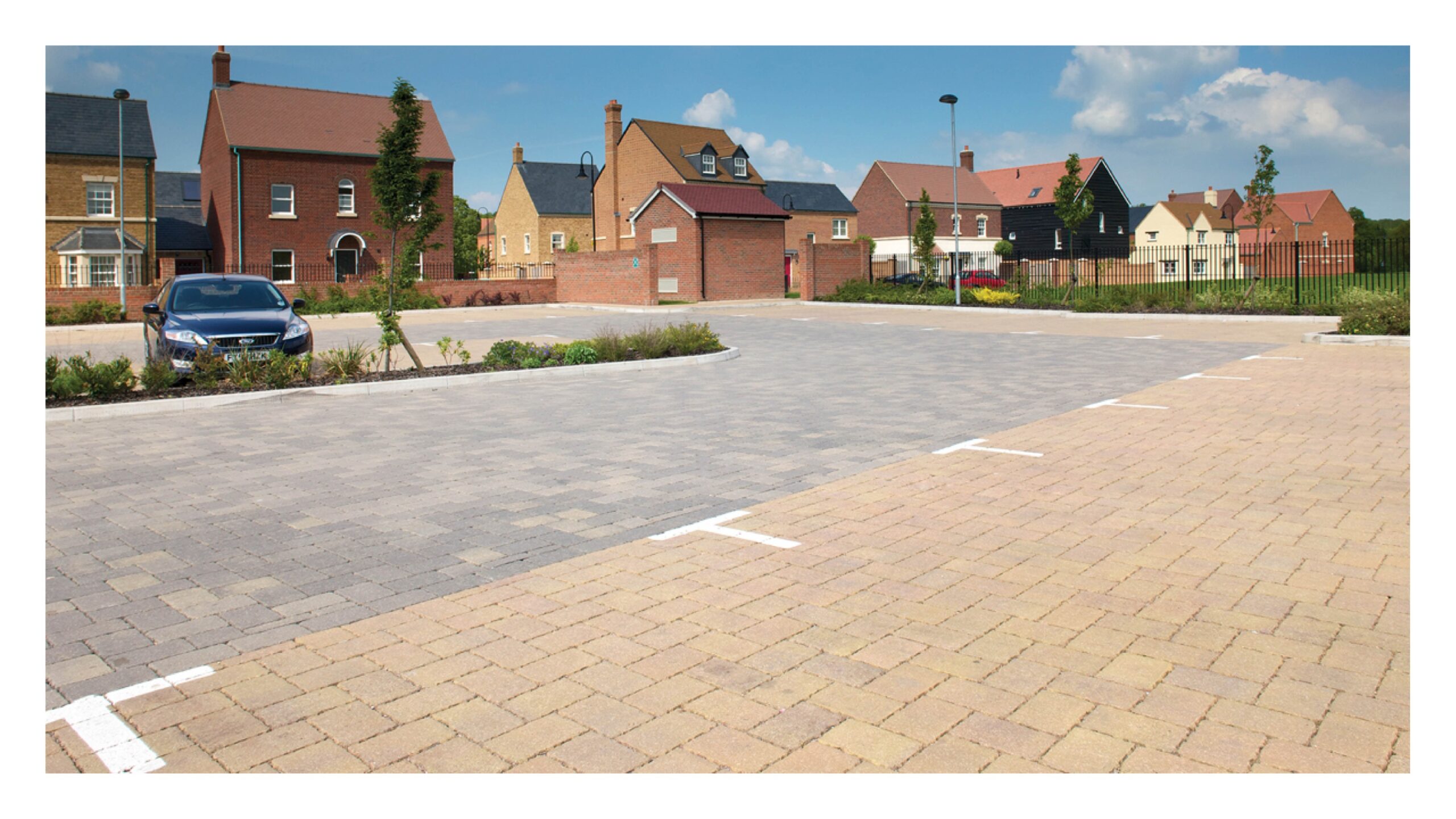 Example of permeable paving used in parking bays (Marshalls)