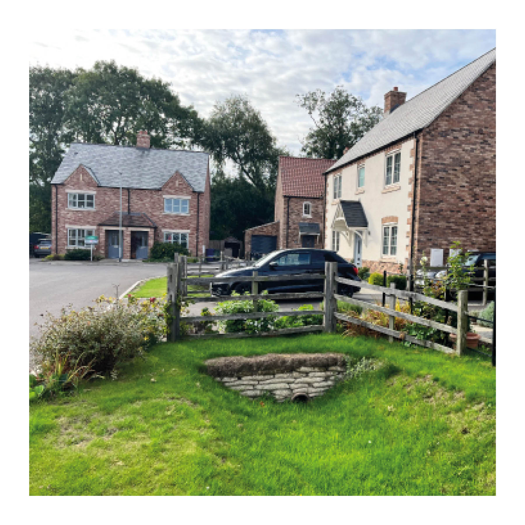 A small swale serving homes in Lincolnshire.