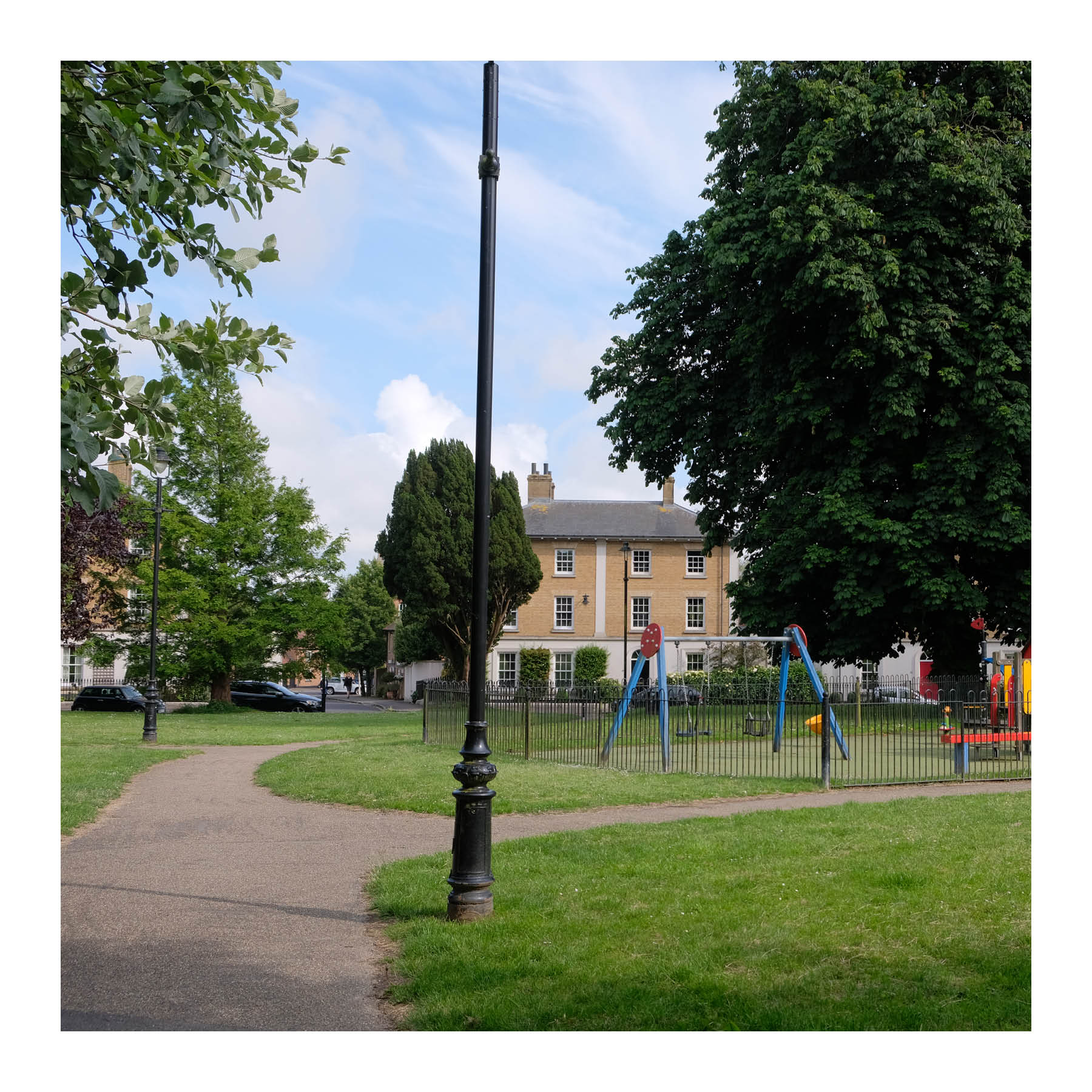 An overlooked green square proving play and convenient walking routes