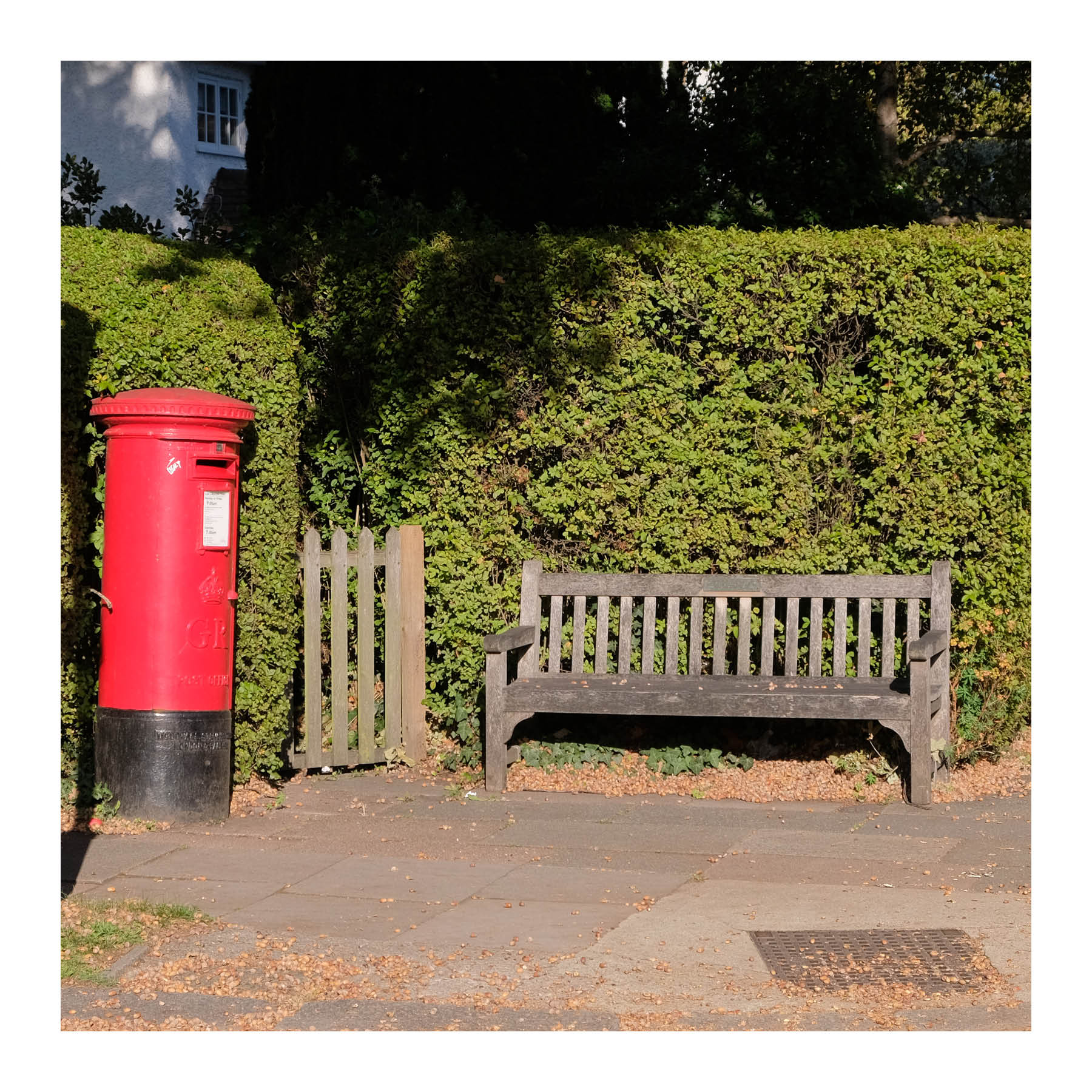 Well-sited benches have their backs to walls, fences and hedges