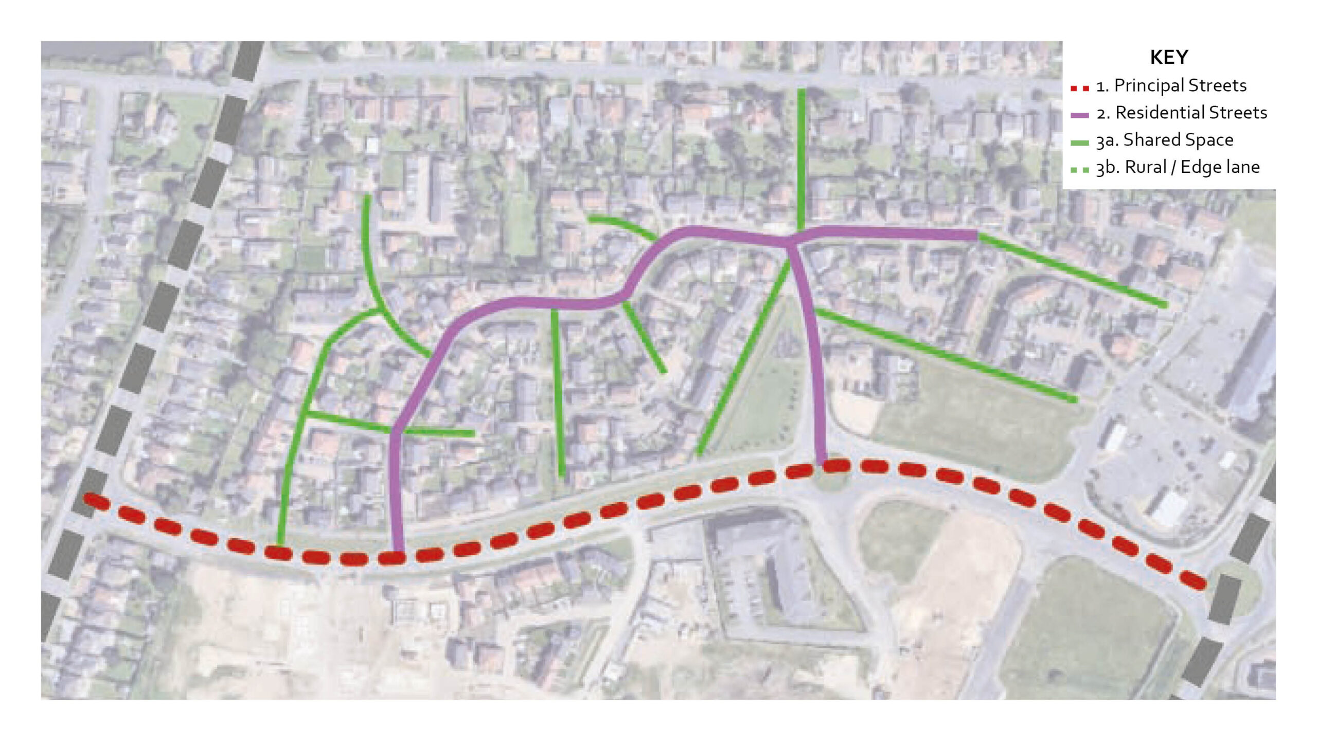 The Quadrant Boston - A large development (over 500 homes) based around a central Principal street linking to the trunk road network. Residential and Tertiary streets make up the rest of the network.