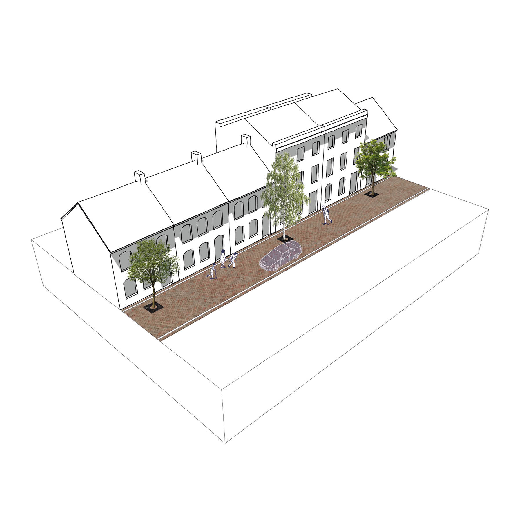 Town Mews pedestrian only - Visualisation