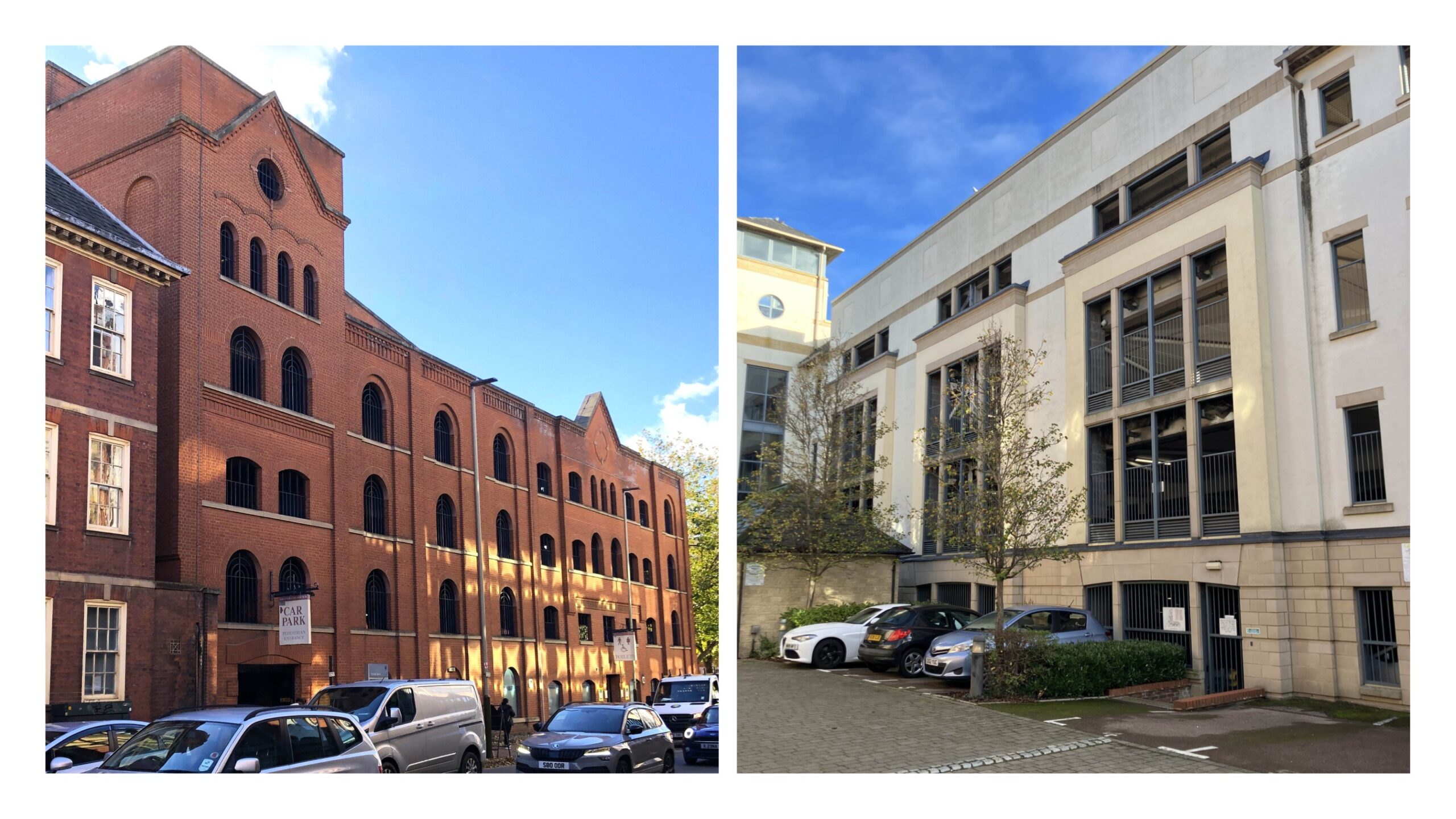 multi-storey parking can be attractive – examples in Leicester and Whitney, Oxfordshire. The latter is set within a block with wrap around housing