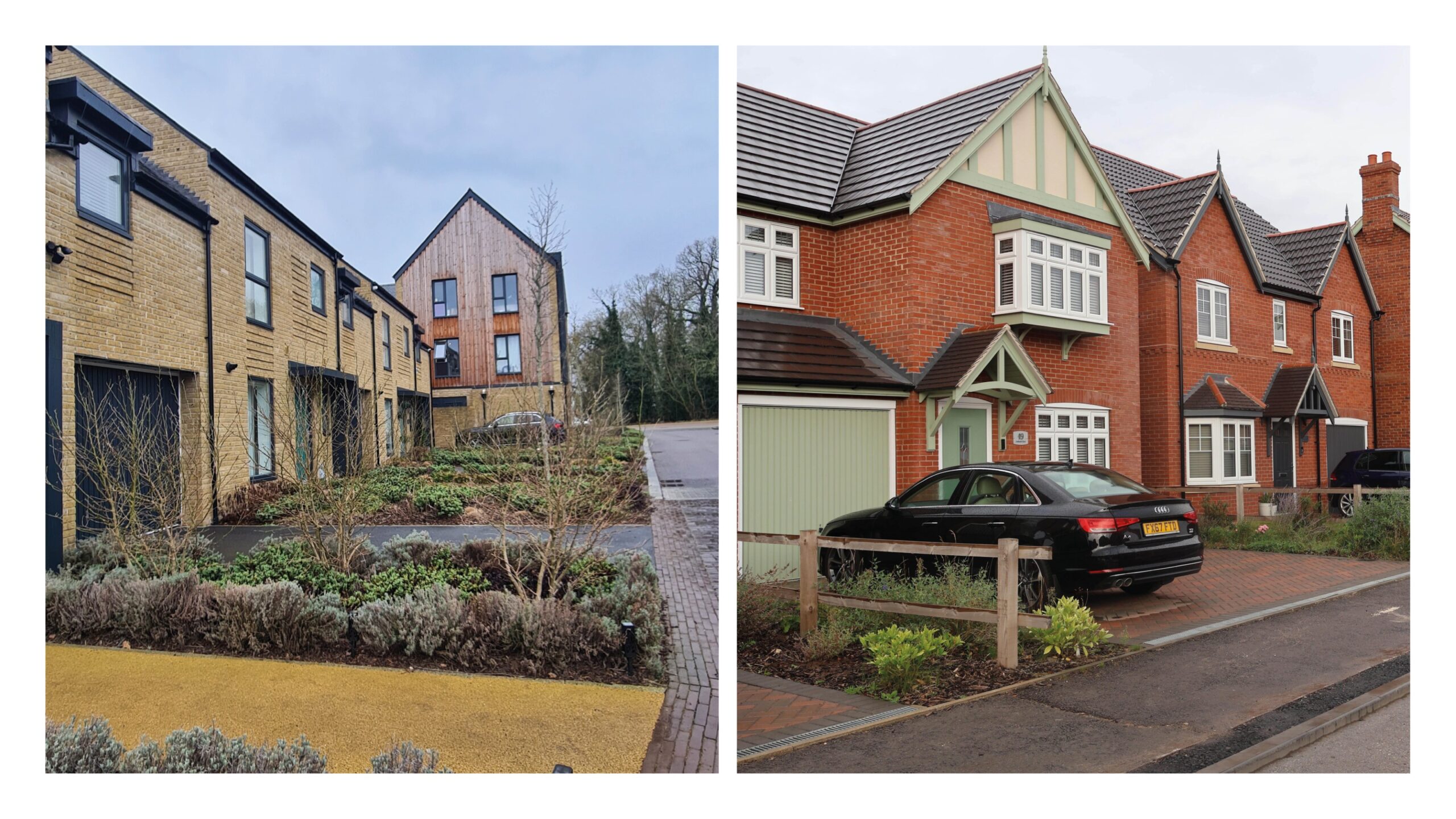 Examples of appropriate front parking. Harlow and Market Rasen.